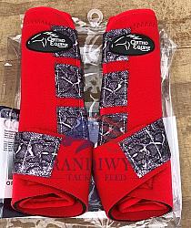Complete Comfort Boots  Red w/ Snakeskin Straps
