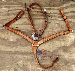 Harness Leather Breast Collar w/ Cowboy Spots