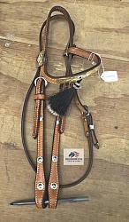 Used Light Oil Headstall w/ Silver