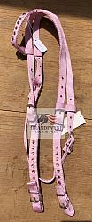 Pink nylon one-ear bling headstall