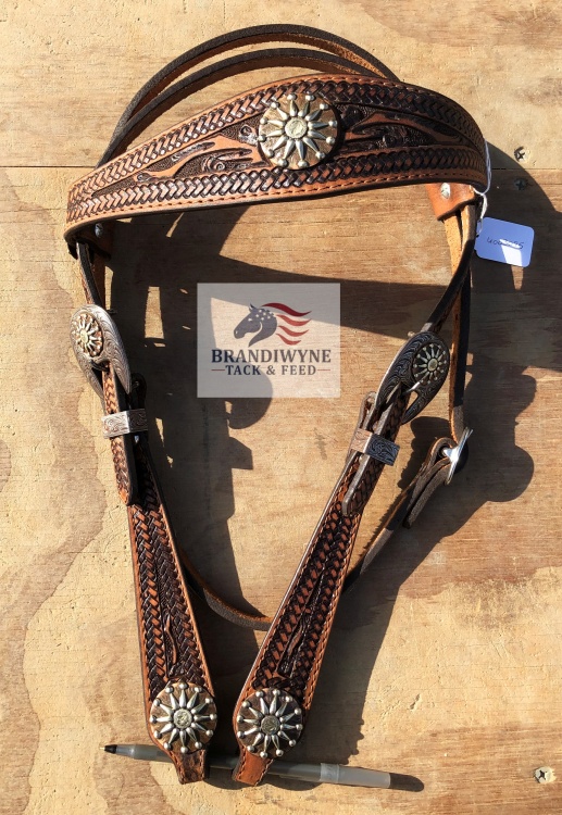 Double J Handtooled Headstall