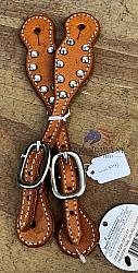 Harness leather Spur Straps w/ Crystals